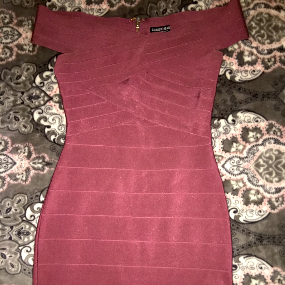 Fashion Nova Bandaged Dress Mauve